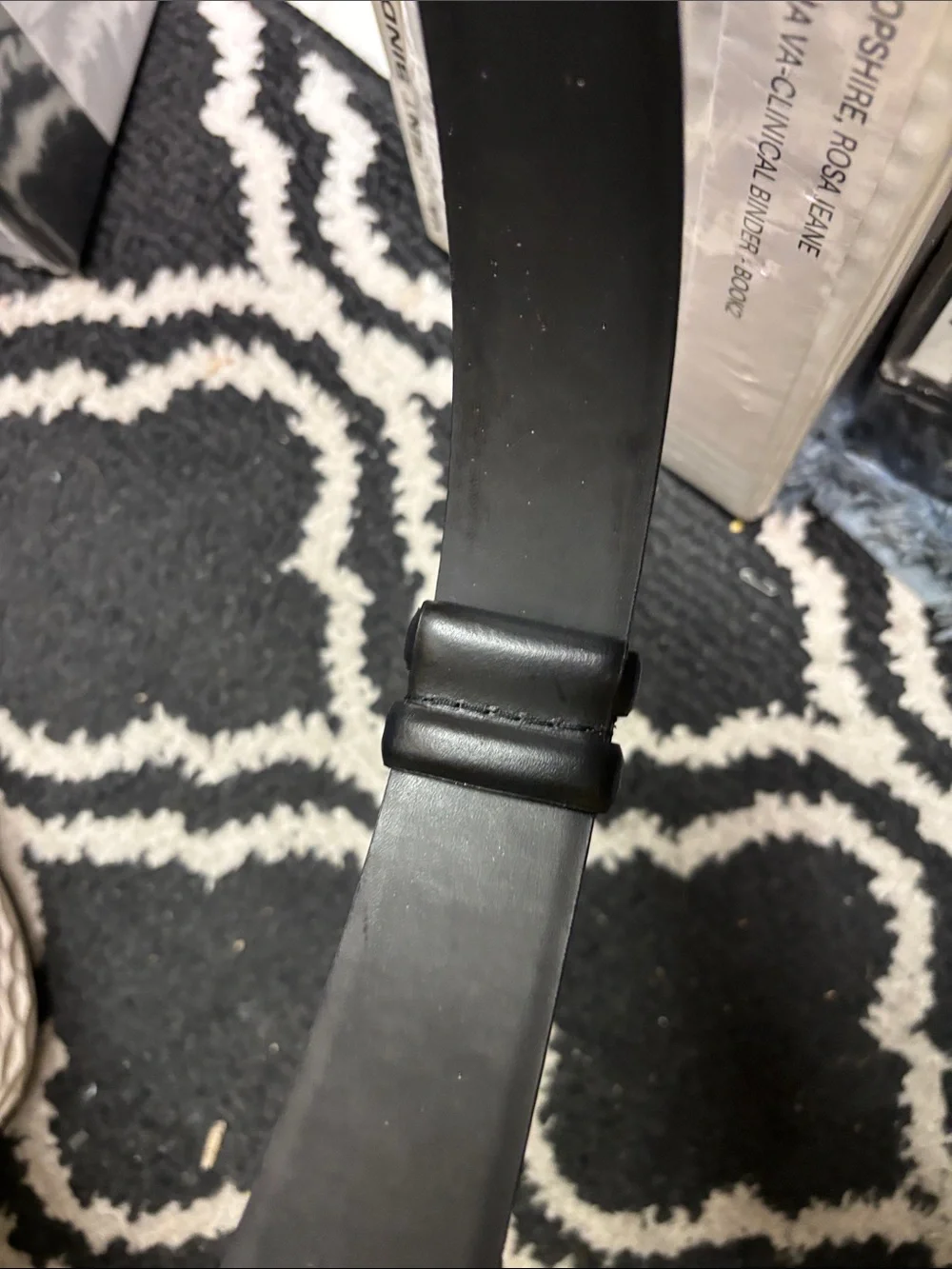 Men's Black Leather Belt with Decorative Silver Buckle